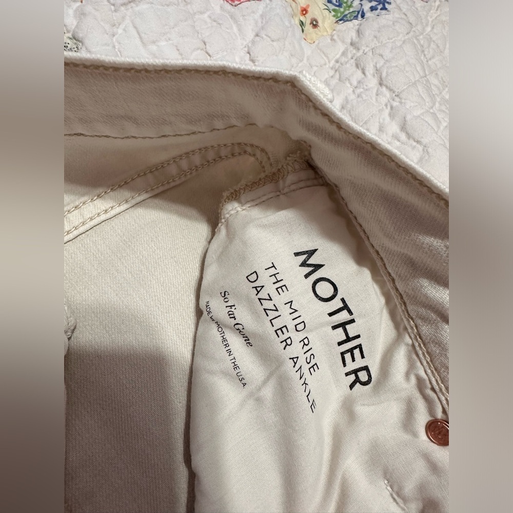 Cream-Coloured Mother Jeans, Skinny/Straight